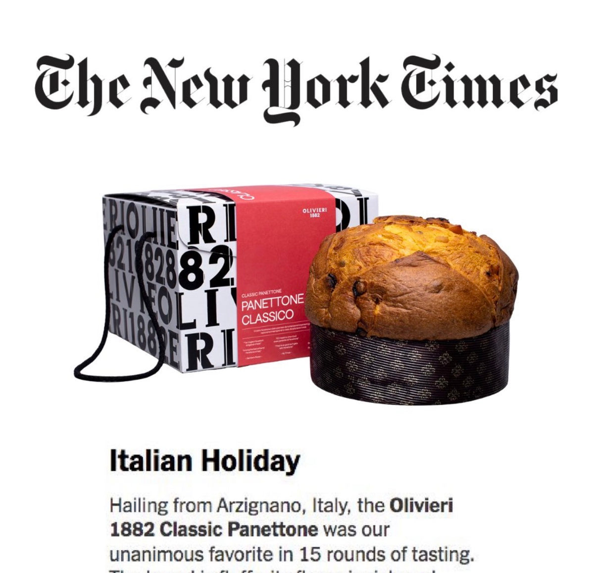 ARTISAN PANETTONE CLASSICO OLIVIERI 1882 x THE CORNISH ITALIAN