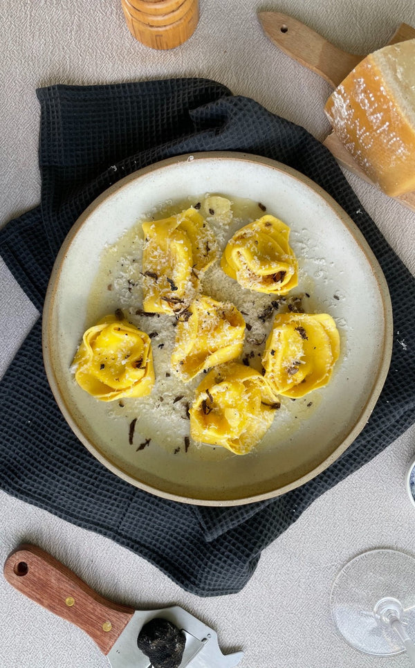 Black Truffle & Burrata Tortelloni with Extra-Virgin Olive Oil and Parmesan